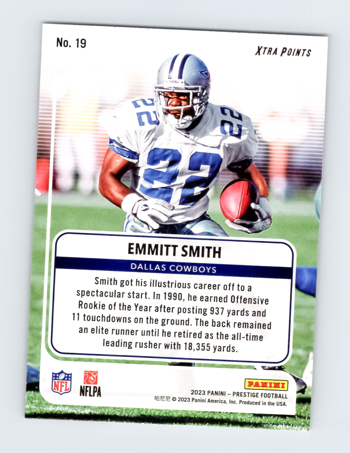 Emmitt Smith 2023 Panini Prestige For the Record #19 Cowboys EXCELLENT - Image 2