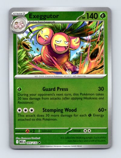 Pokemon Exeggutor MEG-01 005/132 Holo Foil Card Stage 1 Grass EXCELLENT