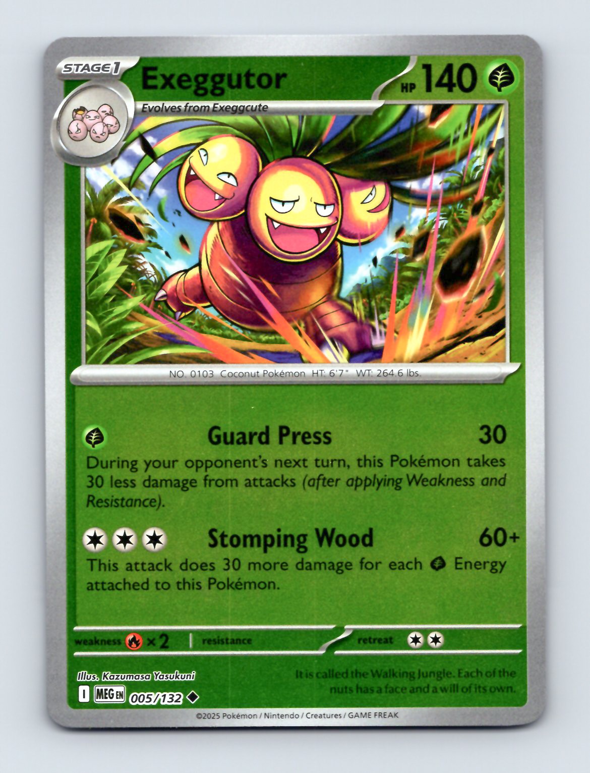 Pokemon Exeggutor MEG-01 005/132 Holo Foil Card Stage 1 Grass EXCELLENT