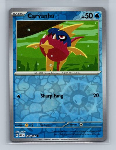 SV03: Obsidian Flames #046/197 Carvanha Holo