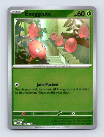 Pokemon Exeggcute MEG-01 Mega Evolution #004/132 Foil Card Excellent