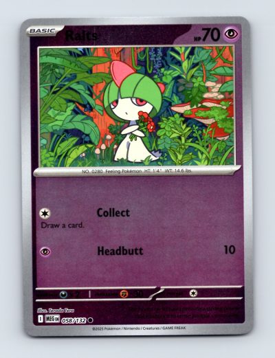 Pokemon Ralts 058/132 MEG-01 Mega Evolution Basic Card Psychic Type NM