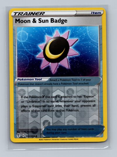 SWSH07: Evolving Skies #151/203 Moon & Sun Badge Foil