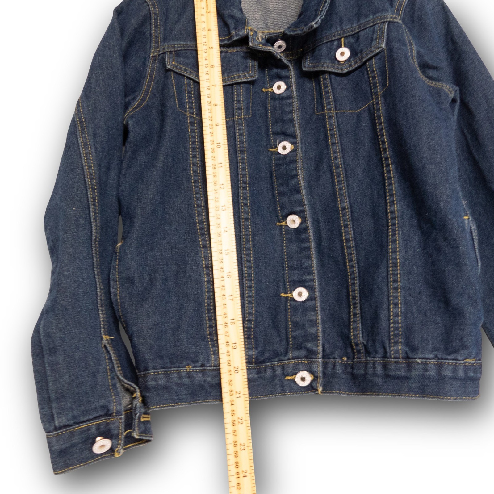 Vintage Unbranded Denim Jacket Women's S Dark Blue Trucker Button Front EXCELLEN - Image 5