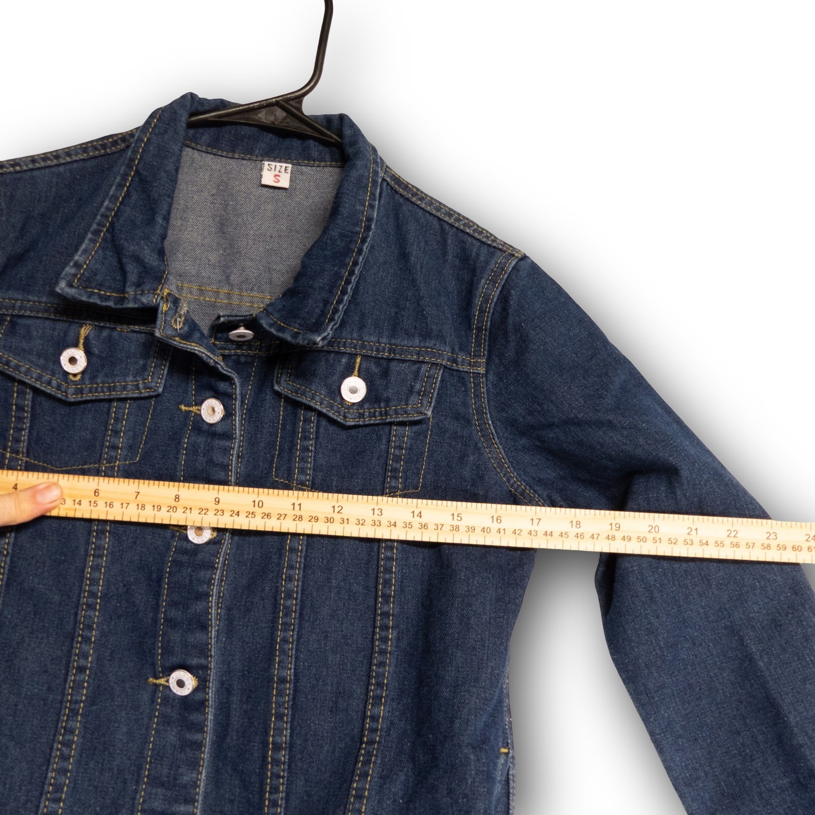 Vintage Unbranded Denim Jacket Women's S Dark Blue Trucker Button Front EXCELLEN - Image 6