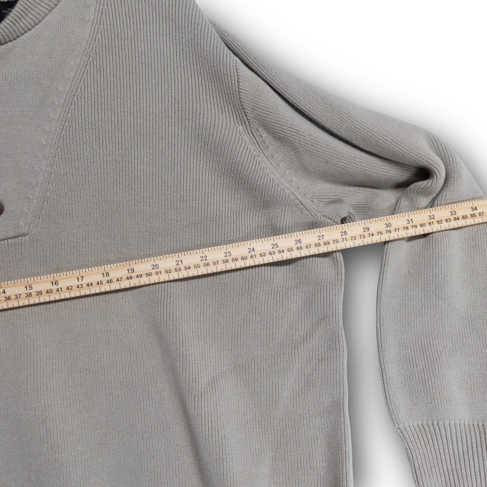 Vintage Guide Series Henley Sweater Mens 2XL Tan 100% Cotton Ribbed Knit Excelle - Image 6