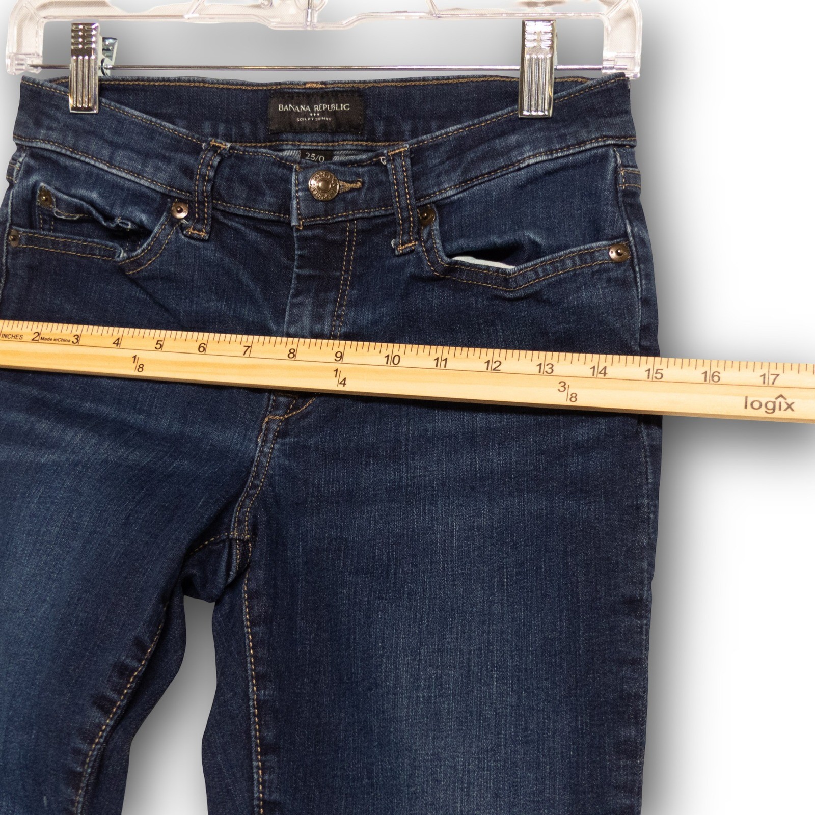 Vintage Banana Republic Sculpt Skinny Jeans Women's 25/0 Dark Wash Excellent Den - Image 6