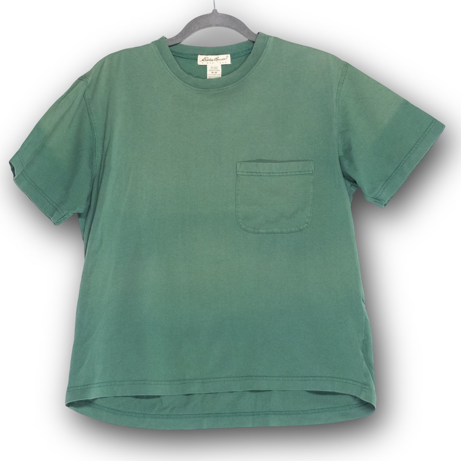 Vintage Eddie Bauer Women's M Green Pocket T-Shirt Short Sleeve Basic GOOD