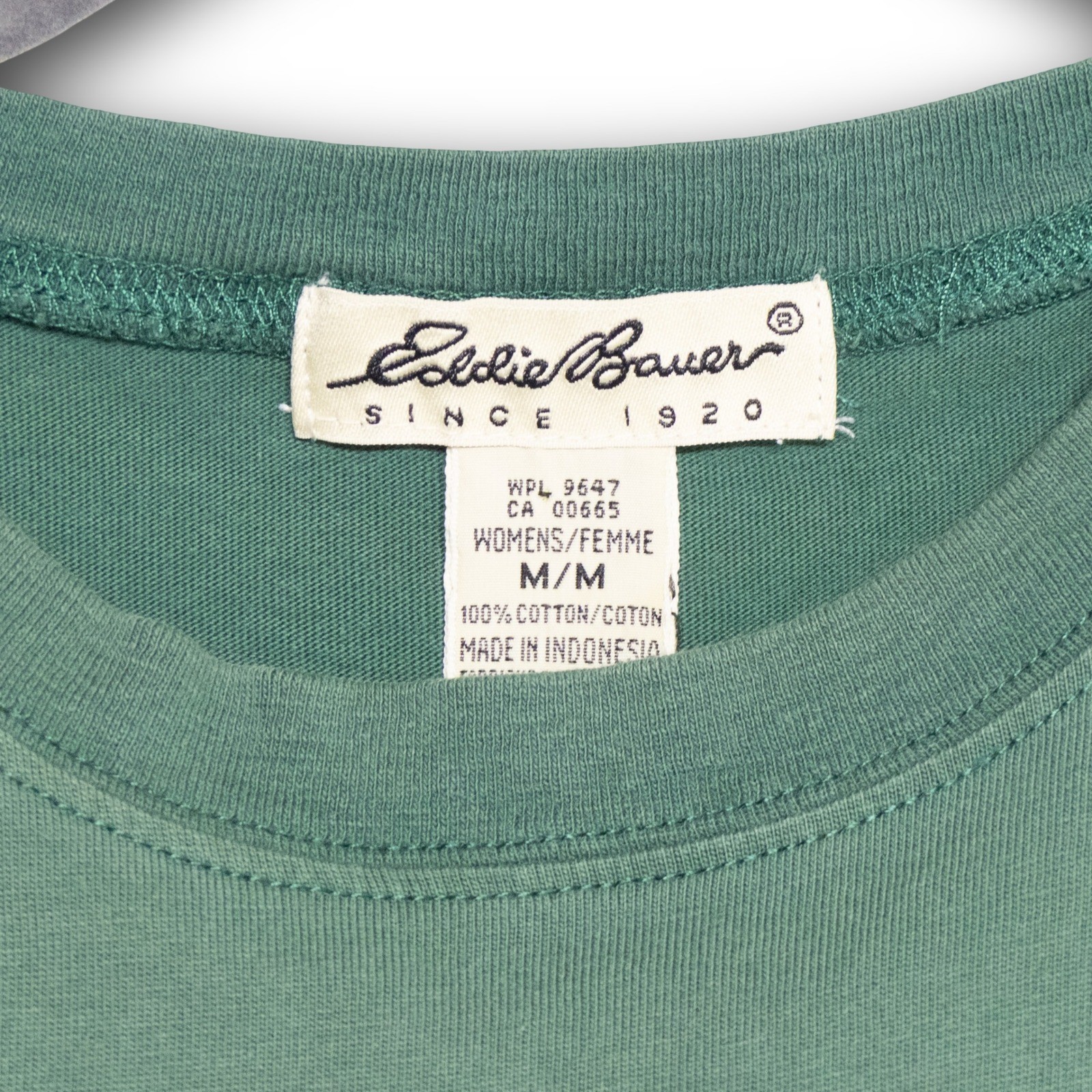 Vintage Eddie Bauer Women's M Green Pocket T-Shirt Short Sleeve Basic GOOD - Image 3