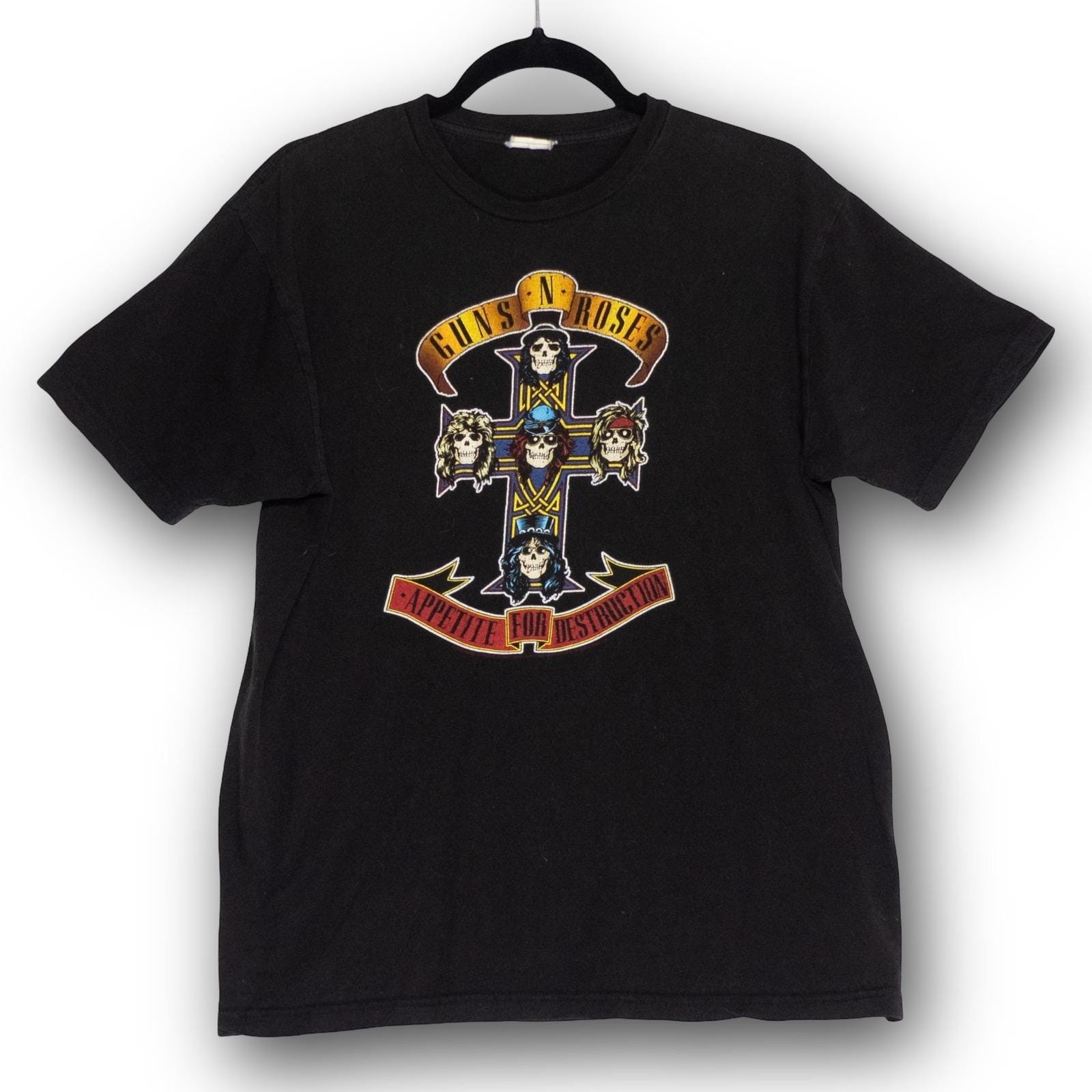 Vintage Guns N Roses T Shirt Mens XL Black Appetite For Destruction Graphic Good