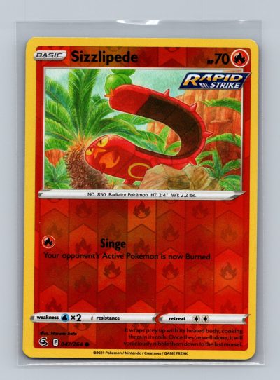 SWSH08: Fusion Strike #047/264 Sizzlipede (47) Holo