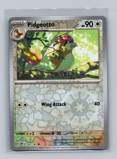 SV03: Obsidian Flames #163/197 Pidgeotto Holo