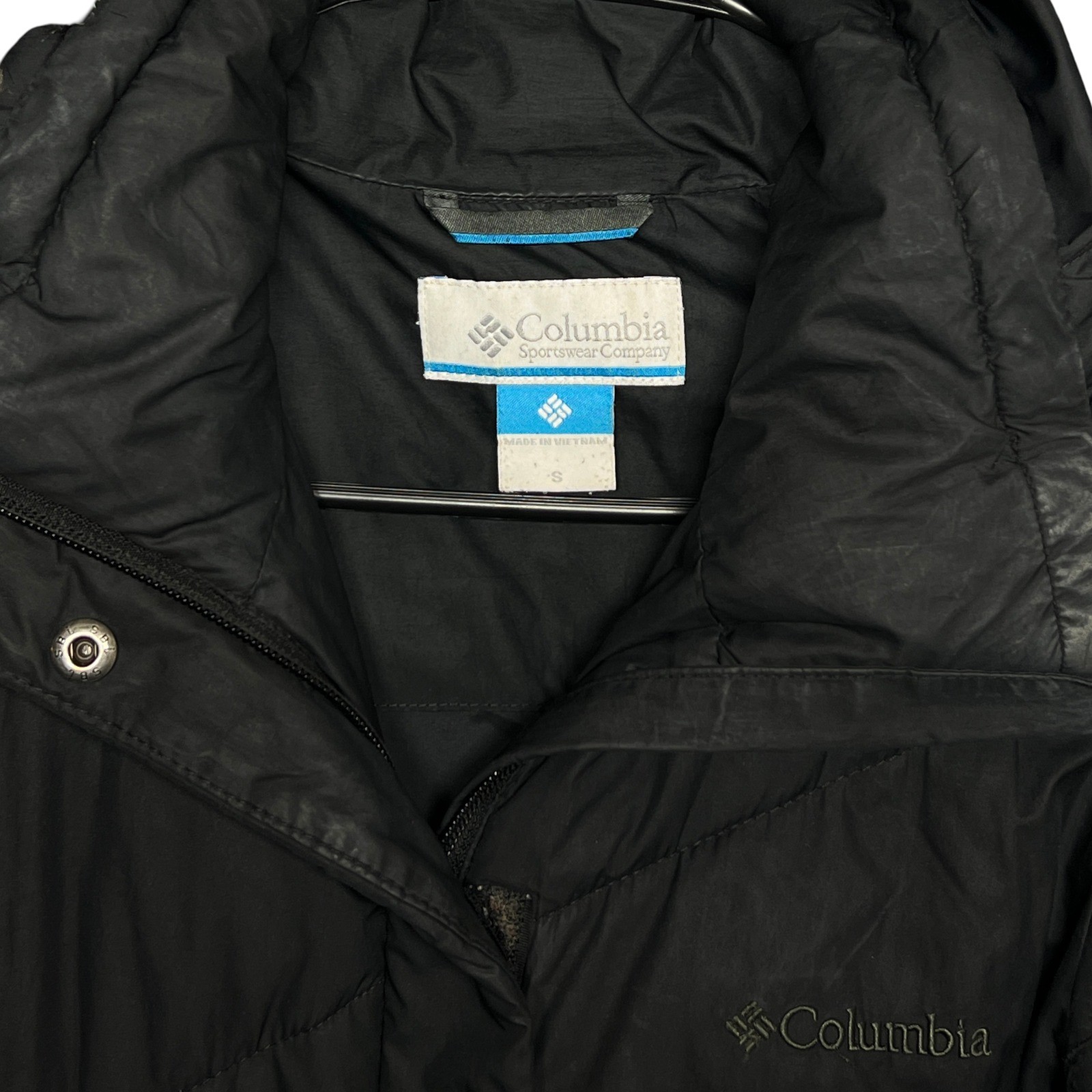 Columbia Womens Black Puffer Parka Small Faux Fur Hood Quilted Winter Coat - Image 3