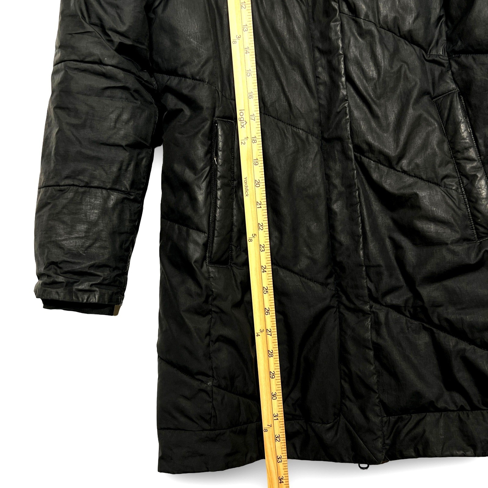 Columbia Womens Black Puffer Parka Small Faux Fur Hood Quilted Winter Coat - Image 4