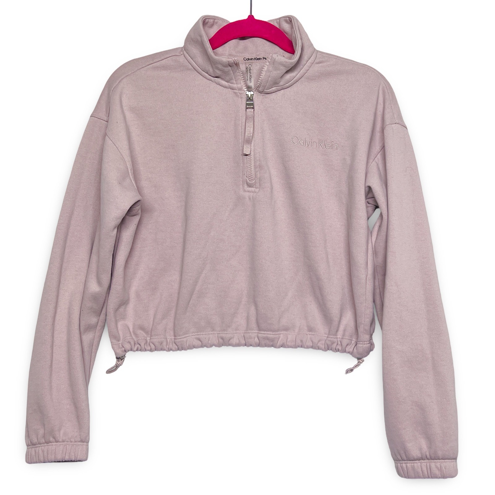 Calvin Klein Performance Pullover Womens Medium Mauve Cropped Quarter Zip