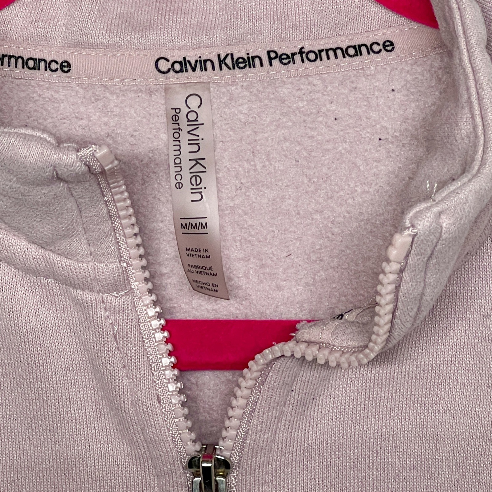Calvin Klein Performance Pullover Womens Medium Mauve Cropped Quarter Zip - Image 3
