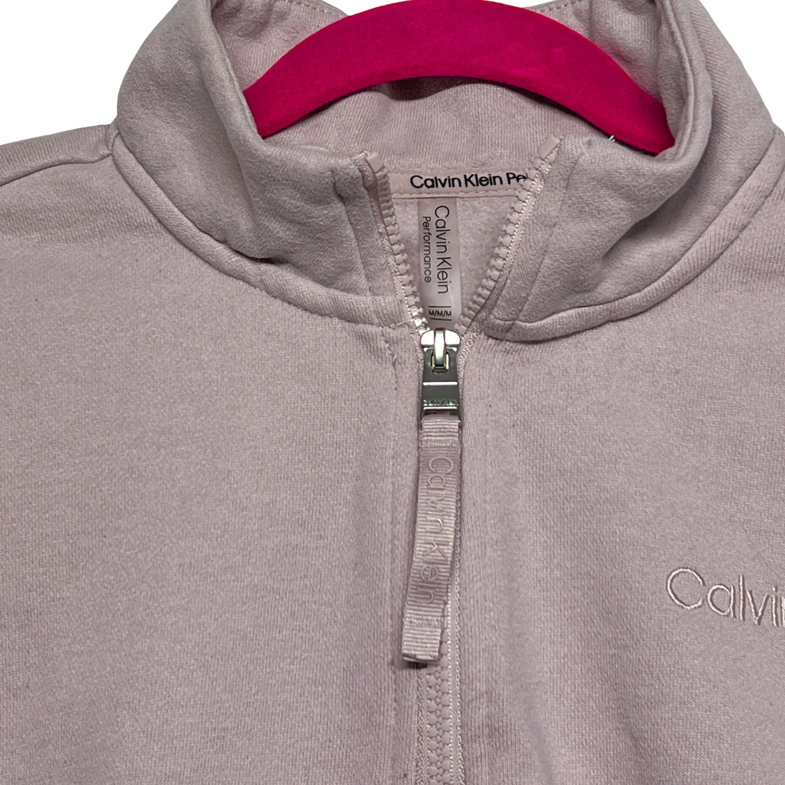 Calvin Klein Performance Pullover Womens Medium Mauve Cropped Quarter Zip - Image 4