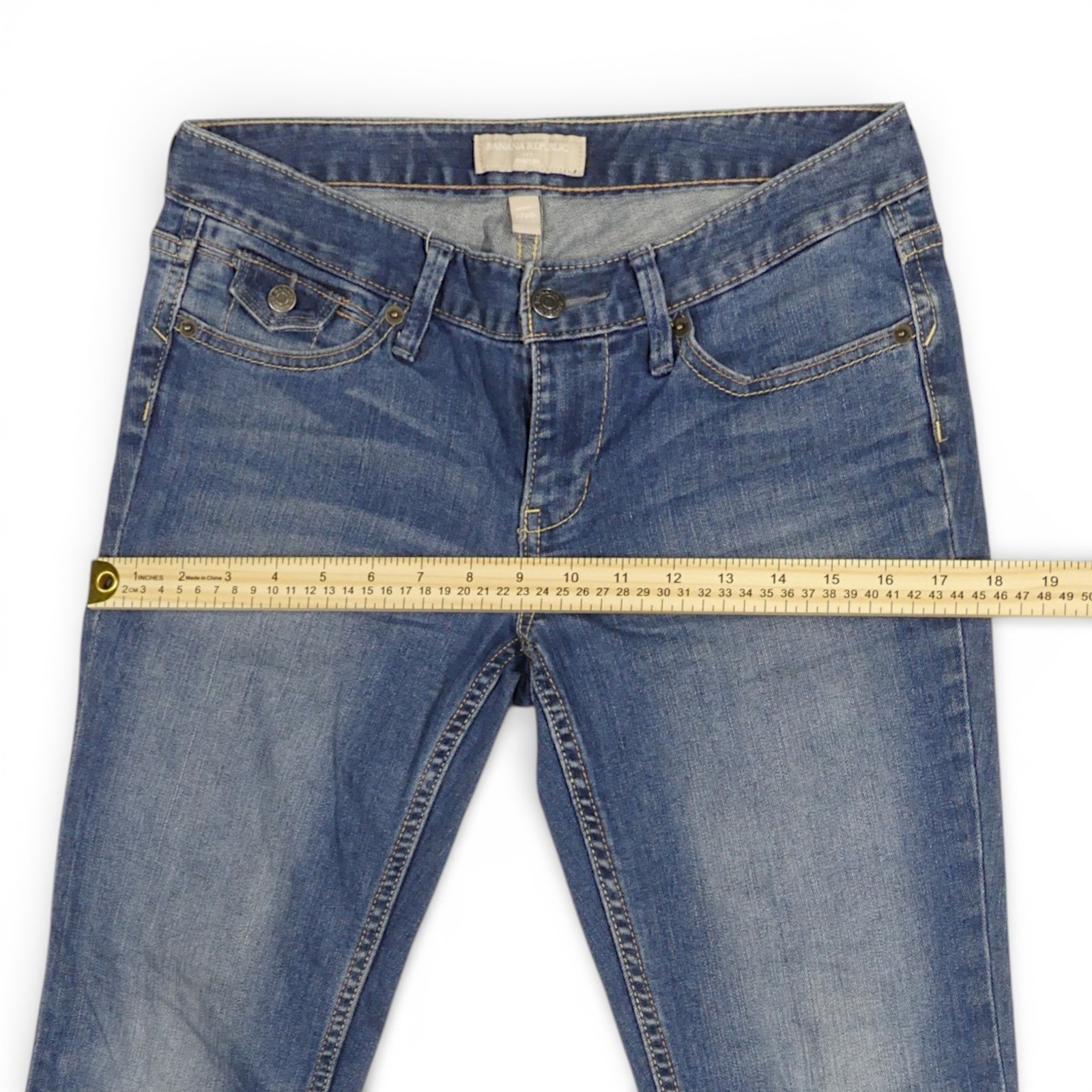Banana Republic Stretch Capri Jeans Womens 2/26 Petite Blue Cuffed Excellent - Image 5