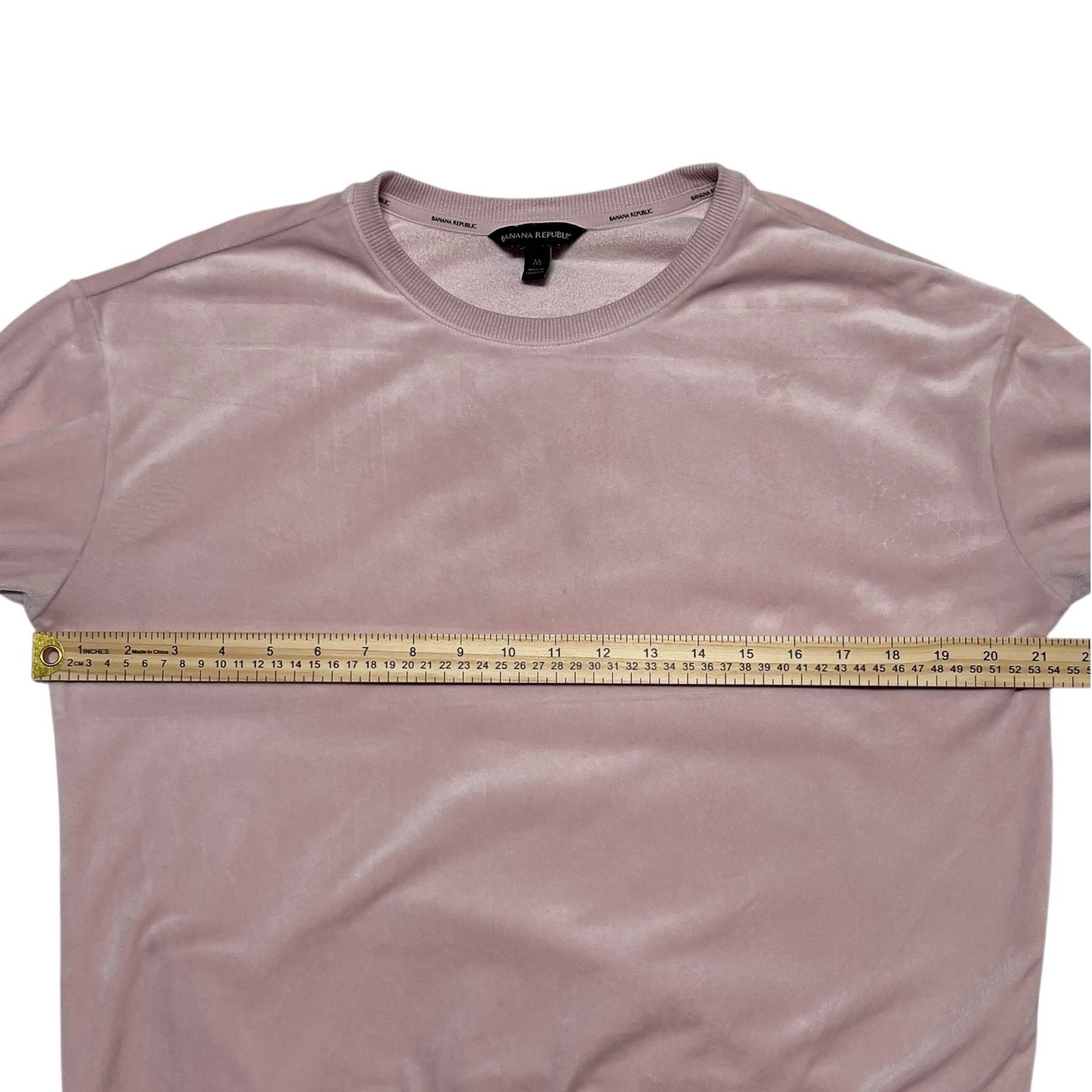 Velour Banana Republic Women's Medium Pink Crewneck Sweatshirt Excellent - Image 7