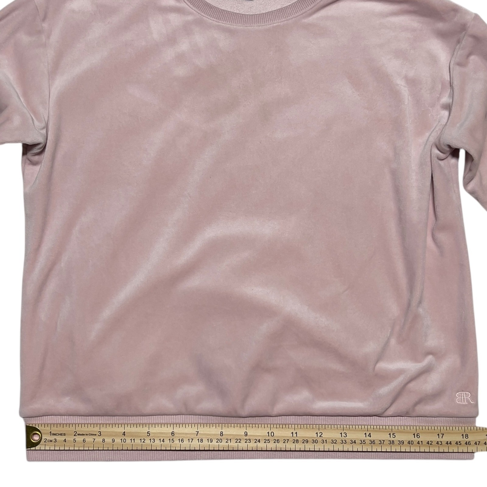 Velour Banana Republic Women's Medium Pink Crewneck Sweatshirt Excellent - Image 8