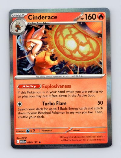 ME01: Mega Evolution #028/132 Cinderace Holo Pokemon
