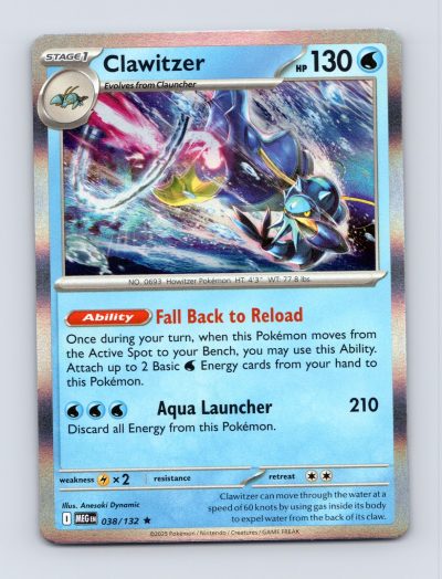 ME01: Mega Evolution #038/132 Clawitzer Holo Pokemon