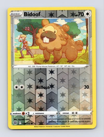SWSH09: Brilliant Stars #120/172 Bidoof Reverse Holo Pokemon