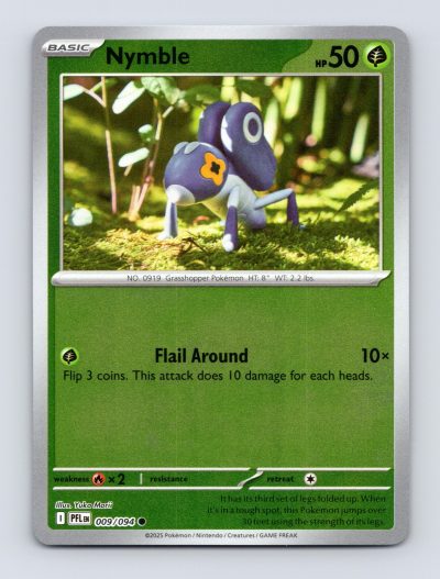 ME02: Phantasmal Flames #009/094 Nymble Reverse Holo Pokemon