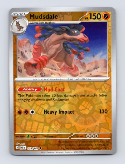 SV10: Destined Rivals #108/182 Mudsdale Reverse Holo Pokemon