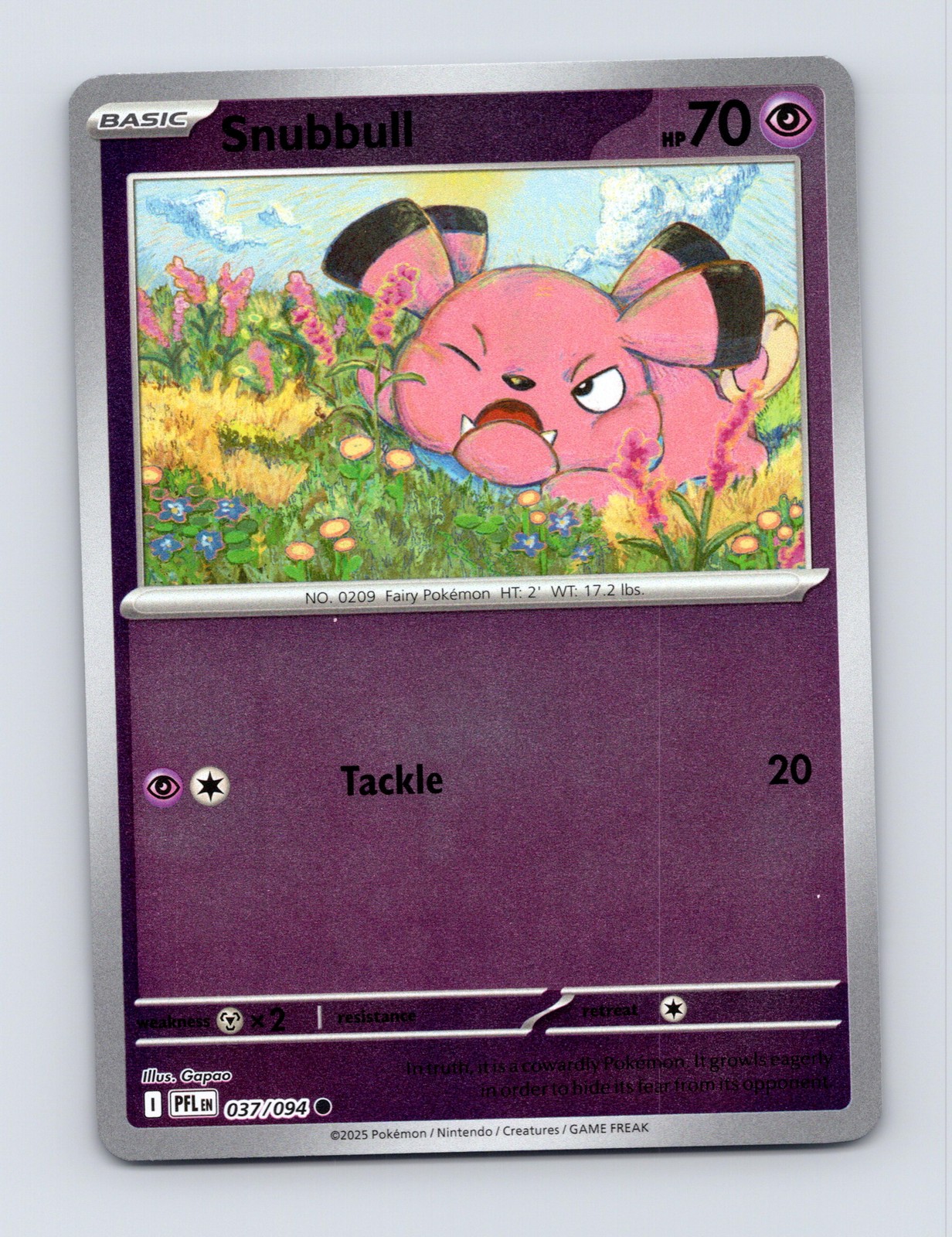 ME02: Phantasmal Flames #037/094 Snubbull Reverse Holo Pokemon