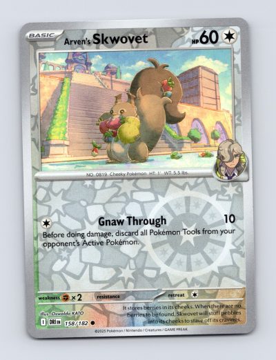 SV10: Destined Rivals #158/182 Arven's Skwovet Reverse Holo Pokemon