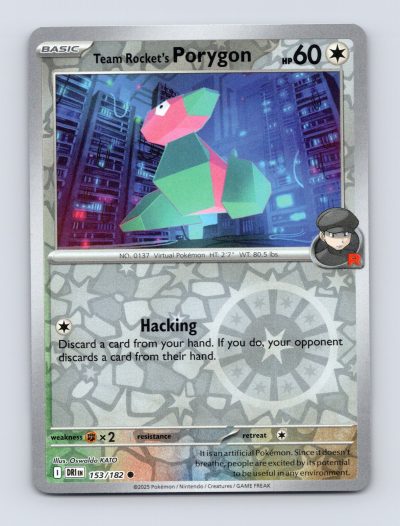 SV10: Destined Rivals #153/182 Team Rocket's Porygon Reverse Holo Pokemon