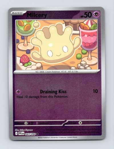 ME02: Phantasmal Flames #043/094 Milcery Reverse Holo Pokemon