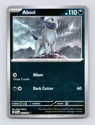 ME02: Phantasmal Flames #063/094 Absol Reverse Holo Pokemon