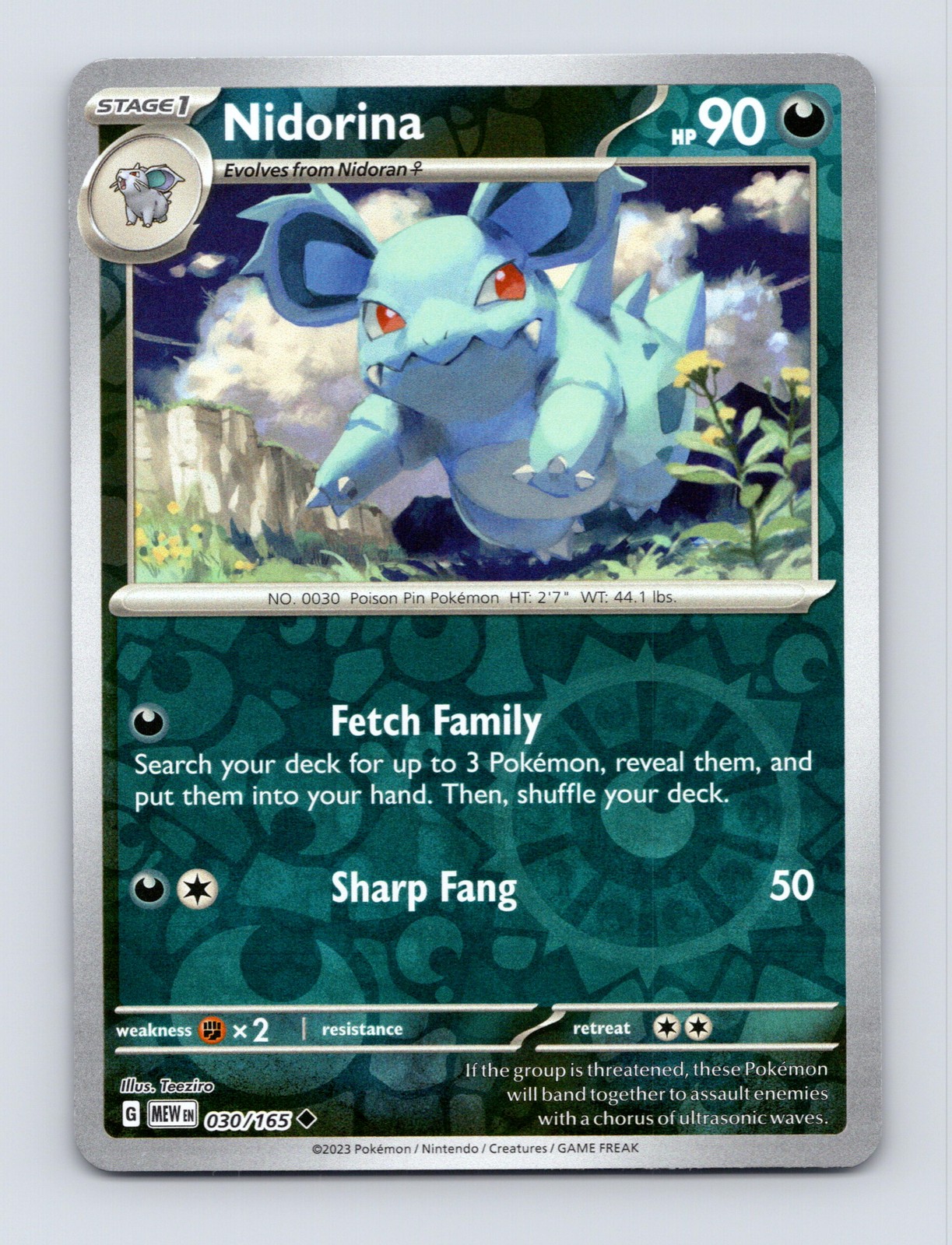 SV: Scarlet & Violet 151 #030/165 Nidorina Reverse Holo Pokemon