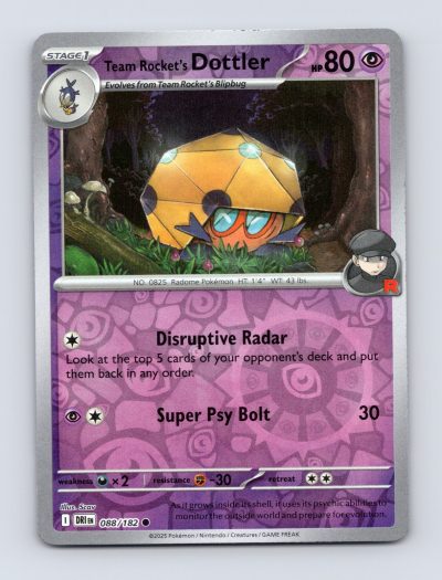 SV10: Destined Rivals #088/182 Team Rocket's Dottler Reverse Holo Pokemon