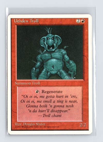 Vintage MTG 1995 Fourth Edition Uthden Troll - White Border