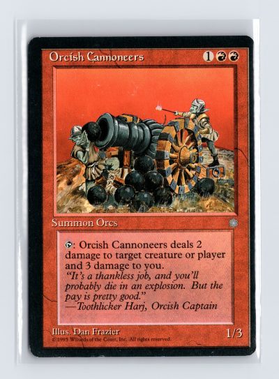Vintage MTG 1995 Ice Age Orcish Cannoneers - Black Border