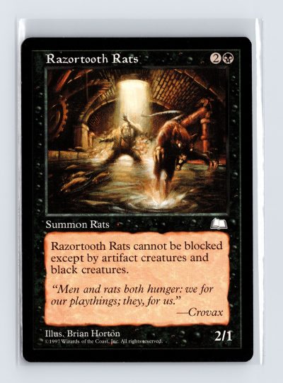 Vintage MTG 1997 Weatherlight Razortooth Rats - Black Border