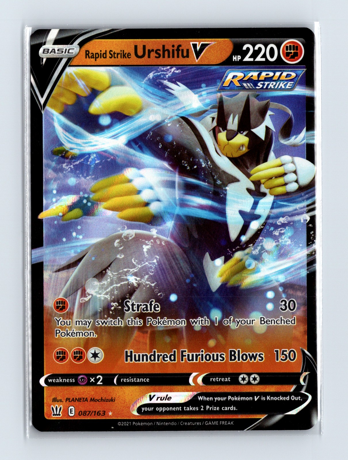 Pokemon TCG Card Battle Styles Rapid Strike Urshifu V 087/163 Full Art Rare Holo