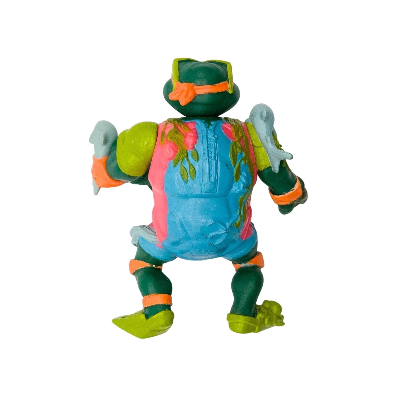 Vintage 1990 TMNT Sewer Surfer Mike 5” Figure Crab Good Sticker Ninja Turtles - Image 2