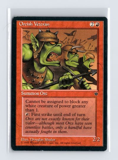 Vintage MTG 1994 Fallen Empires Orcish Veteran (Shuler) - Black Border