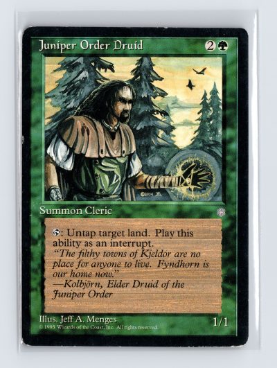 Vintage MTG 1995 Ice Age Juniper Order Druid - Black Border