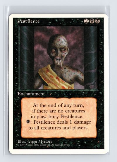 Vintage MTG 1995 Fourth Edition Pestilence - White Border