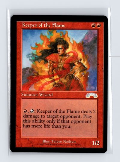Vintage MTG 1998 Exodus #85 Keeper of the Flame - Black Border