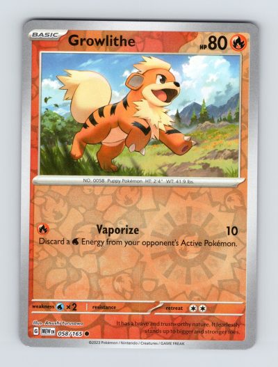 SV: Scarlet & Violet 151 #058/165 Growlithe Reverse Holo