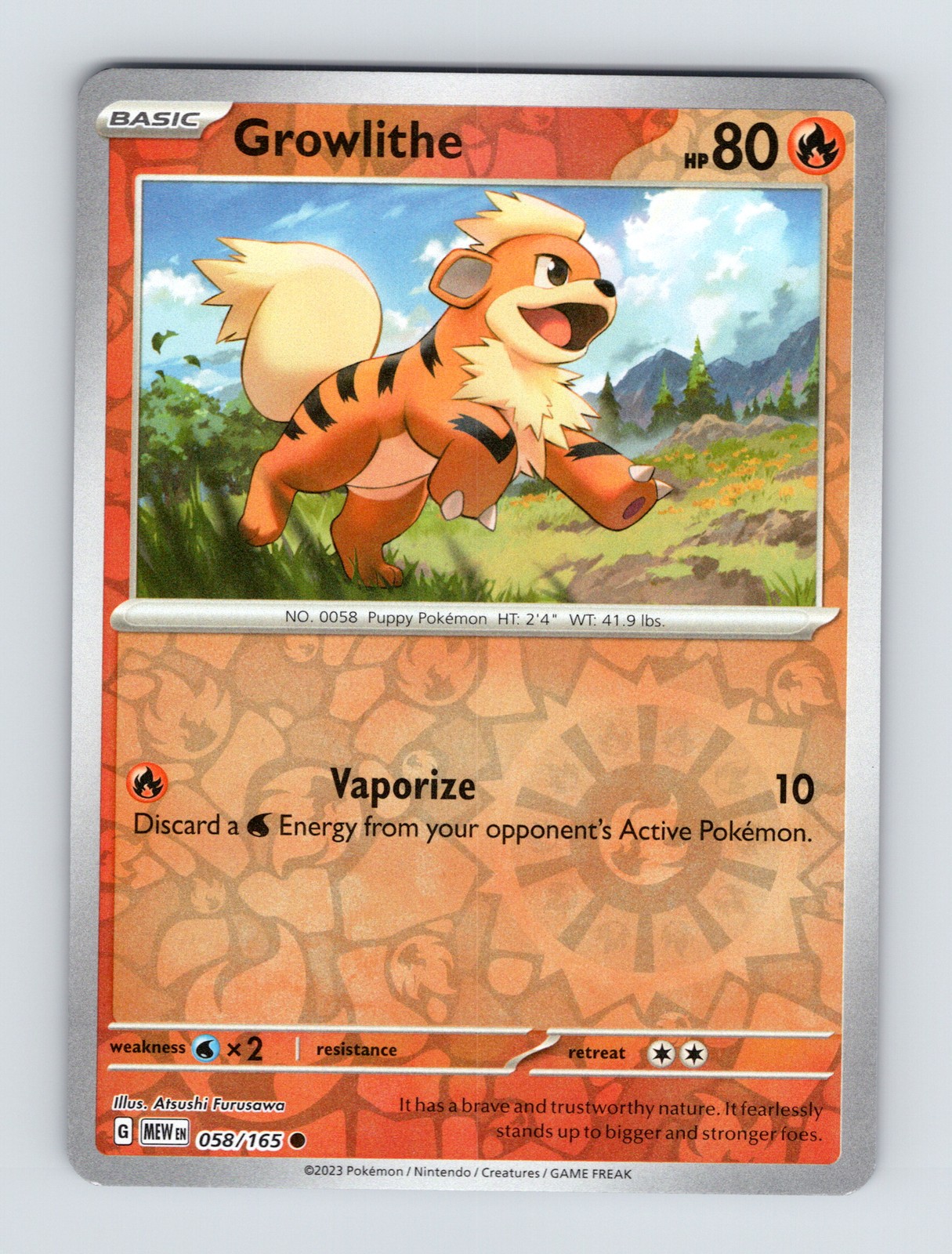 SV: Scarlet & Violet 151 #058/165 Growlithe Reverse Holo