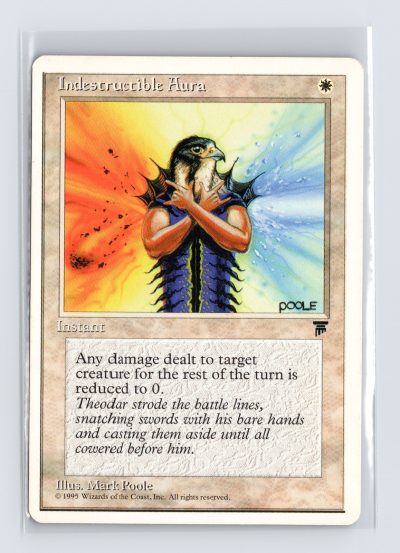 Vintage MTG 1995 Chronicles Indestructible Aura - White Border