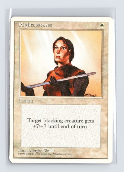Vintage MTG 1995 Fourth Edition Righteousness - White Border