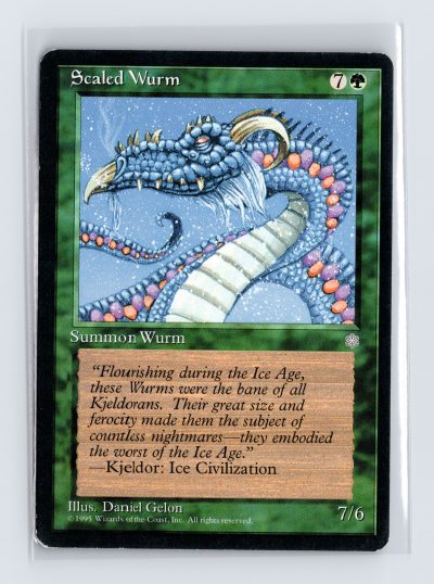 Vintage MTG 1995 Ice Age Scaled Wurm - Black Border
